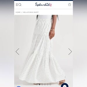 Splendid Nellie White Maxi Skirt Size S